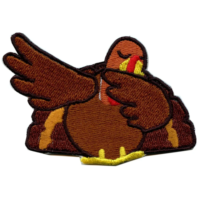 Dabbing Thanksgiving Iron On Patch