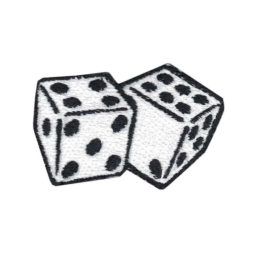 Dice Embroidered Iron On Patch