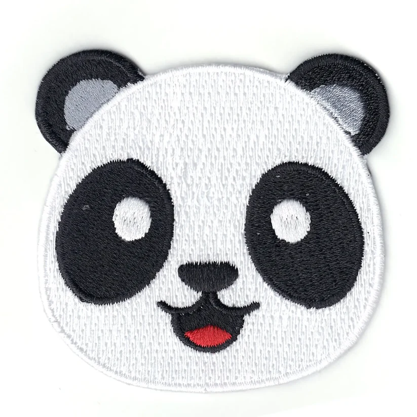 Smiling Panda Iron On Patch