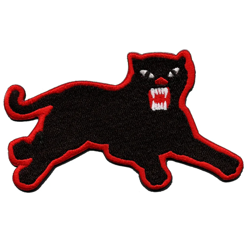 Panther Border Iron On Embroidered Patch